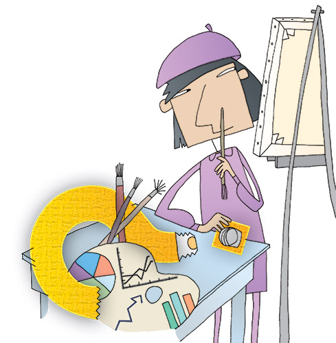 Illustration of an artist