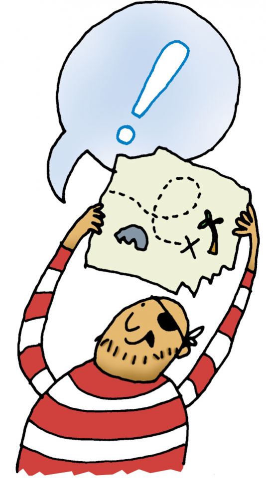 Pirate holding a map illustration Pirate holding a map illustration