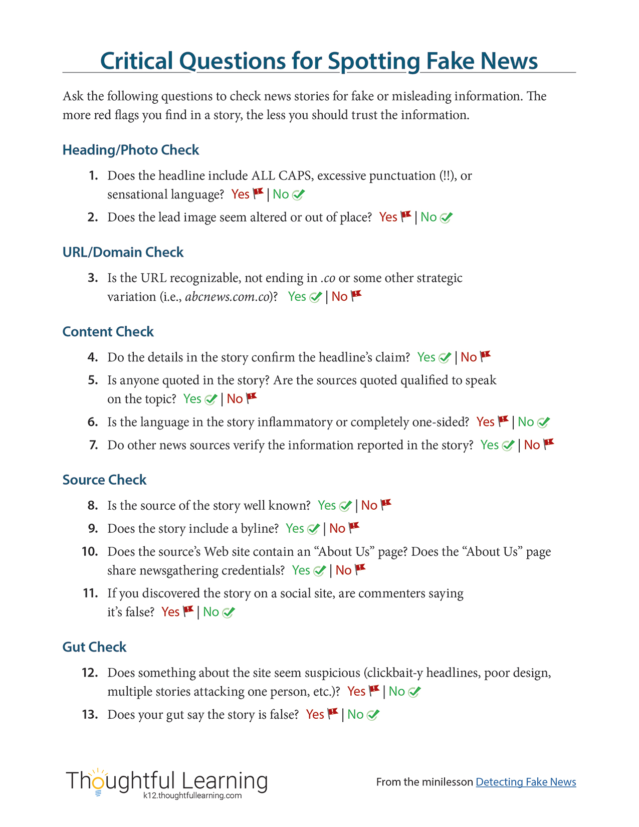 fake news assignment answer key