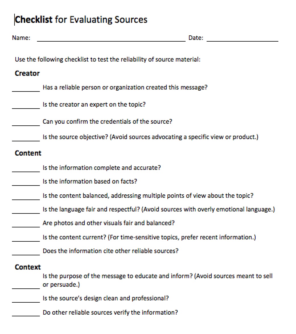 Analyzing Sources