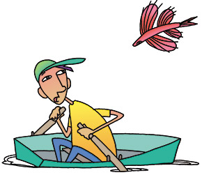 Using Anecdotes in Formal Writing Illustration of a flying fish jumping over a boy in a rowboat