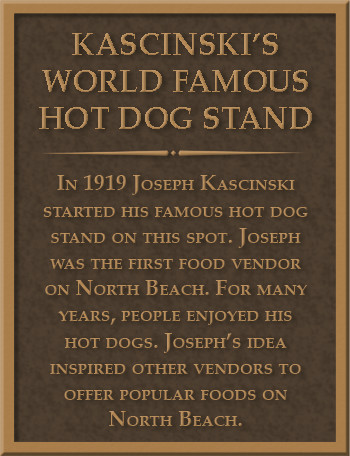 Historical Marker Kascinski's World Famous Hot Dog Stand Plaque