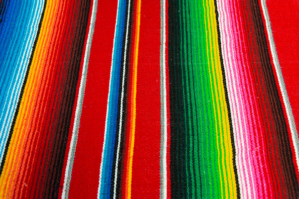 Colorful fabric from a southwestern rug