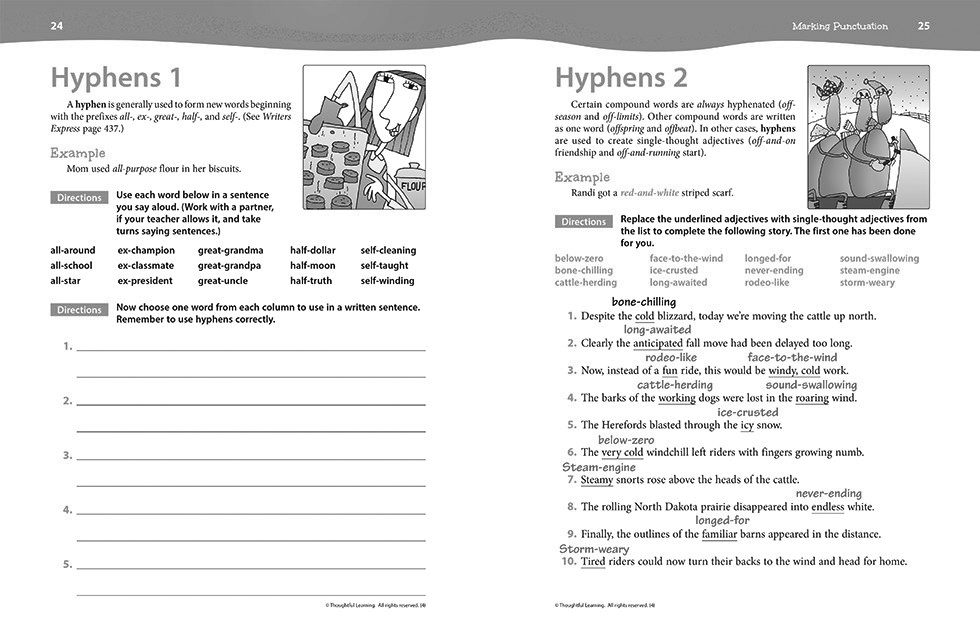 Writers Express Skillsbook Teacher's Edition pages 24 and 25