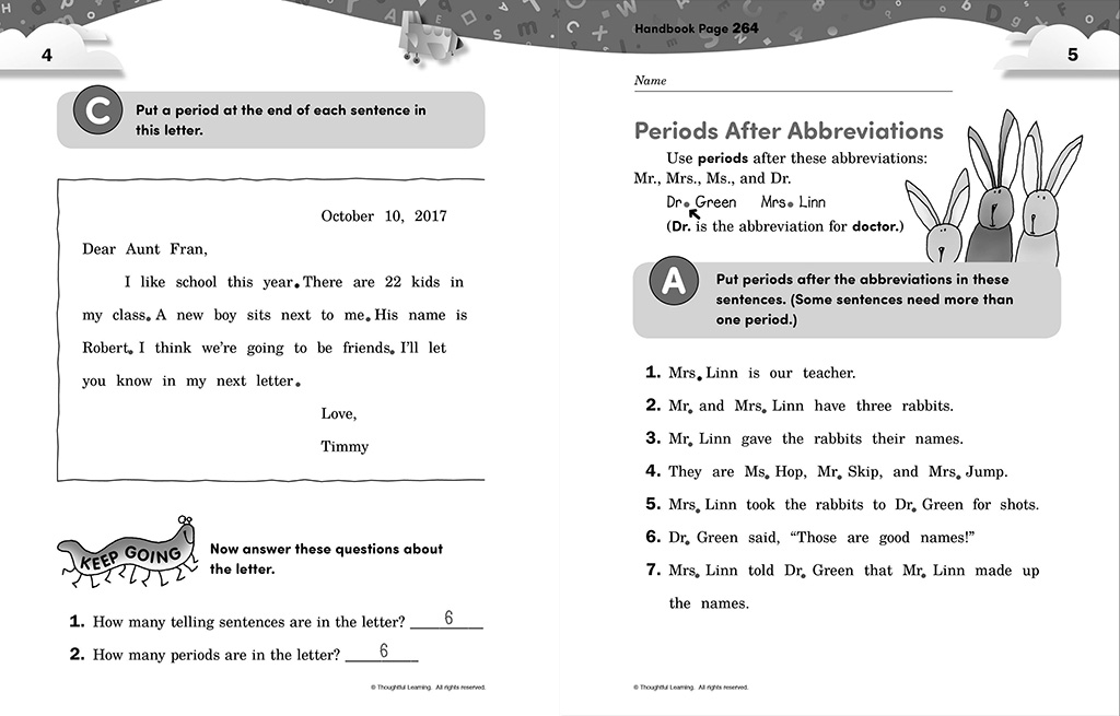 Write Away SkillsBook Teacher's Edition pages 4 and 5