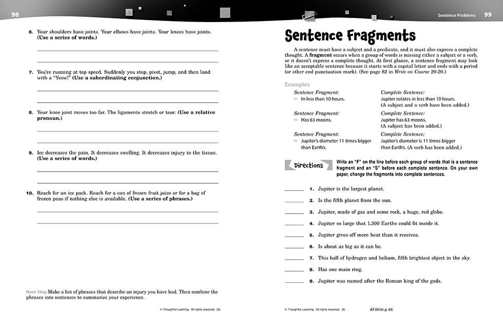Write on Course 20-20 SkillsBook (6) pages 98 and 99