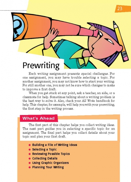 Prewriting Opening Page
