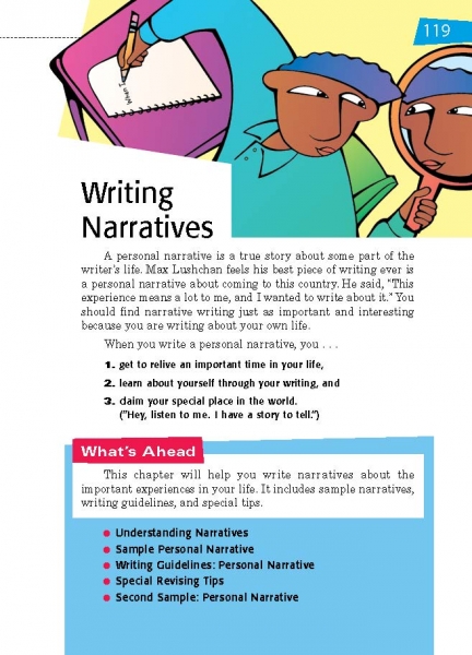 Writing Narratives Opening Page