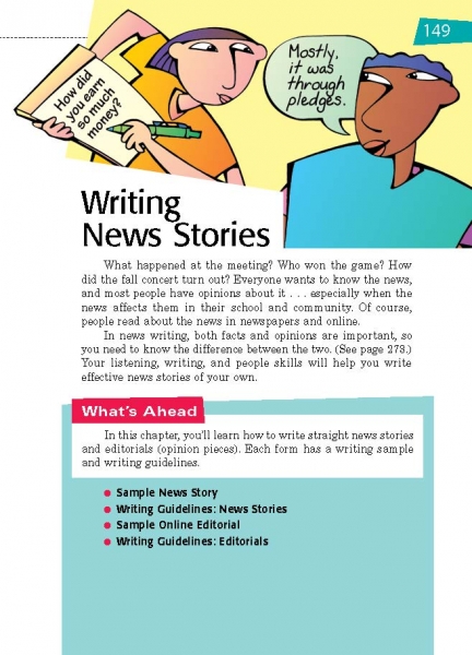 writing a news article activity