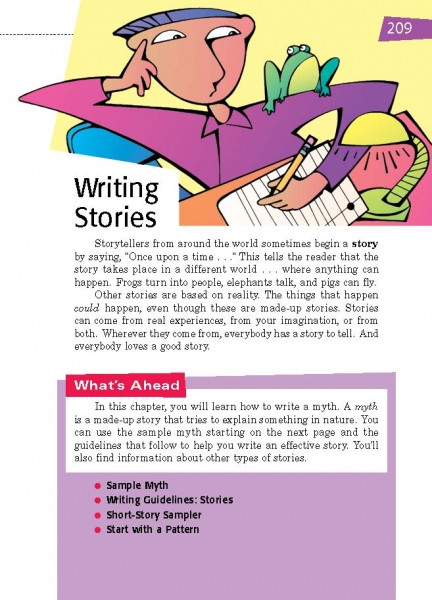 Writing Stories Opening Page