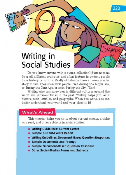 Writing in Social Studies Opening Page