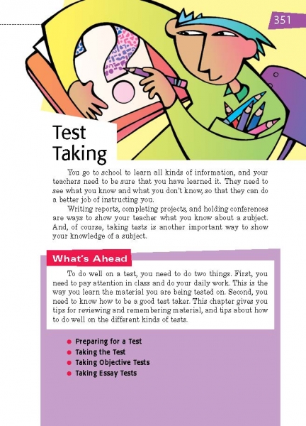 Test Taking Opening Page