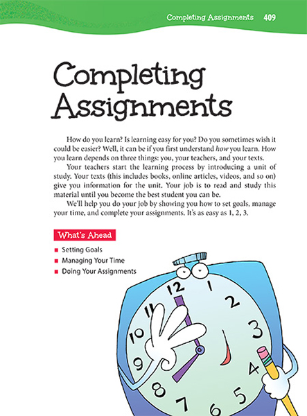 Completing Assignments Opening Page