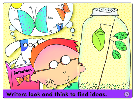 Writers look and think to find ideas.