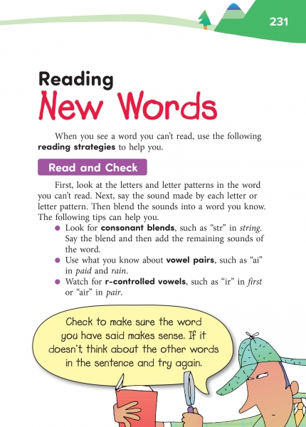 Reading New Words Opening Page
