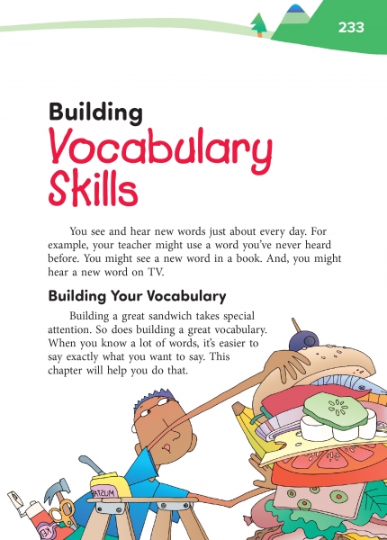 Building Vocabulary Skills Opening Page