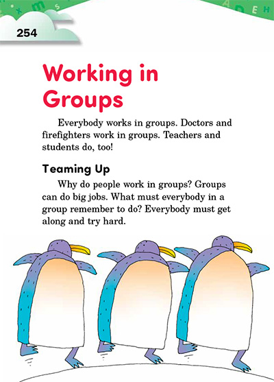 Working in Groups Opening Page