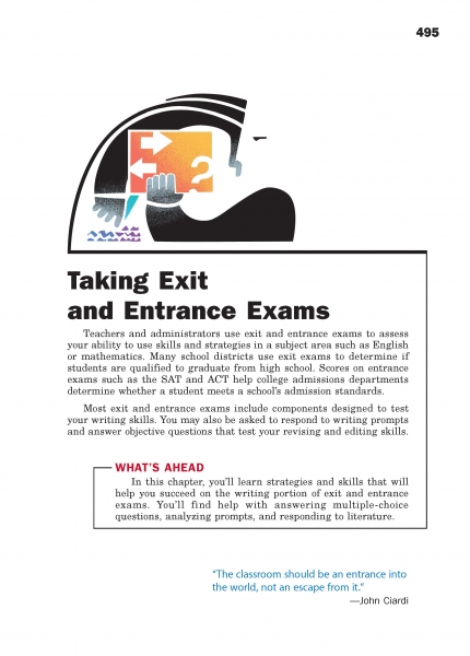Taking Exit and Entrance Exams Taking Exit and Entrance Exams Chapter Opener