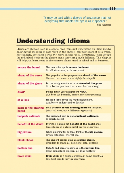 Understanding Idioms Chapter Opener