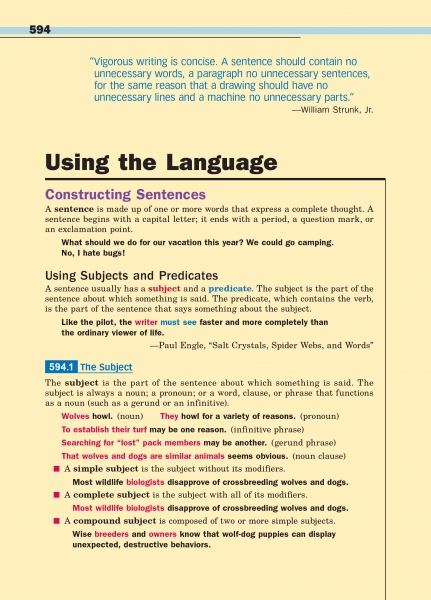 Using the Language Using the Language Chapter Opener