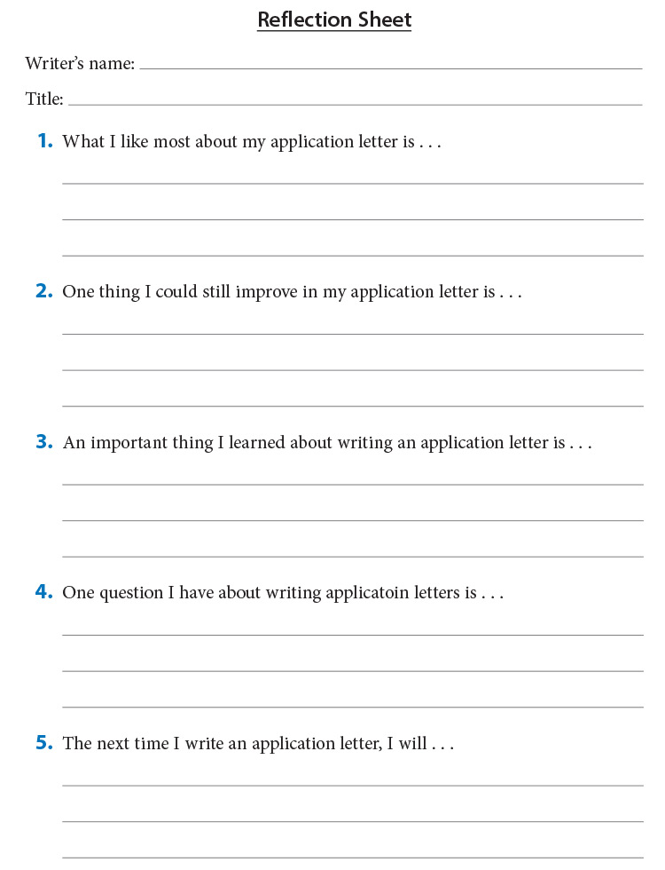 Reflection Sheet