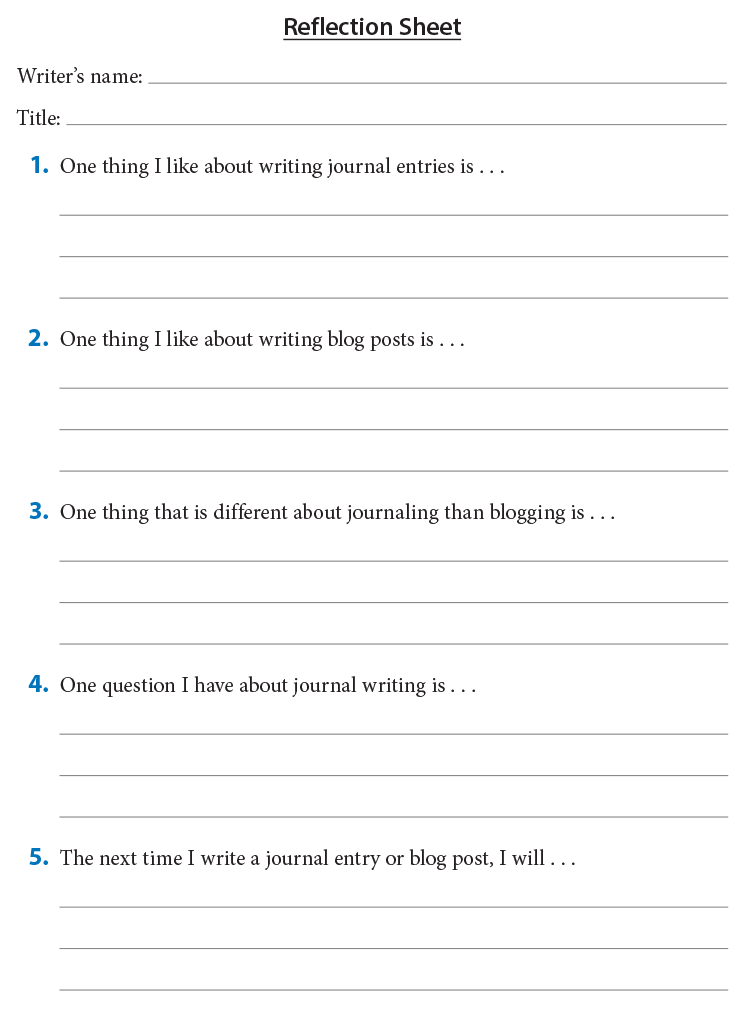 Reflection Sheet