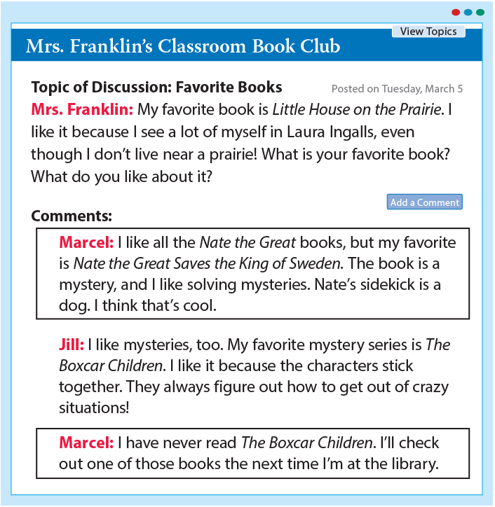 Sample Classroom Blog