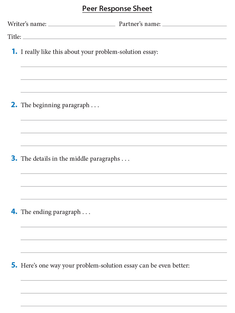 Peer Response Sheet