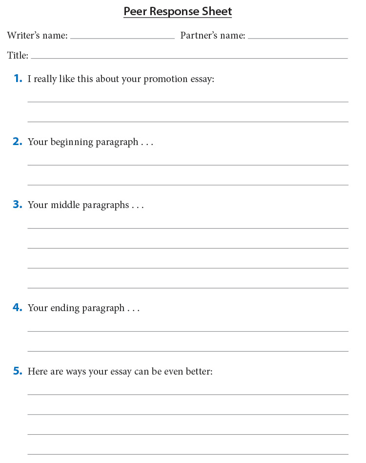 Peer Response Sheet