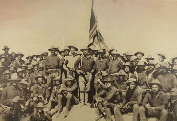 Roosevelt and the Rough Riders atop San Juan Hill. Theodore Roosevelt Birthplace National Historic Site.