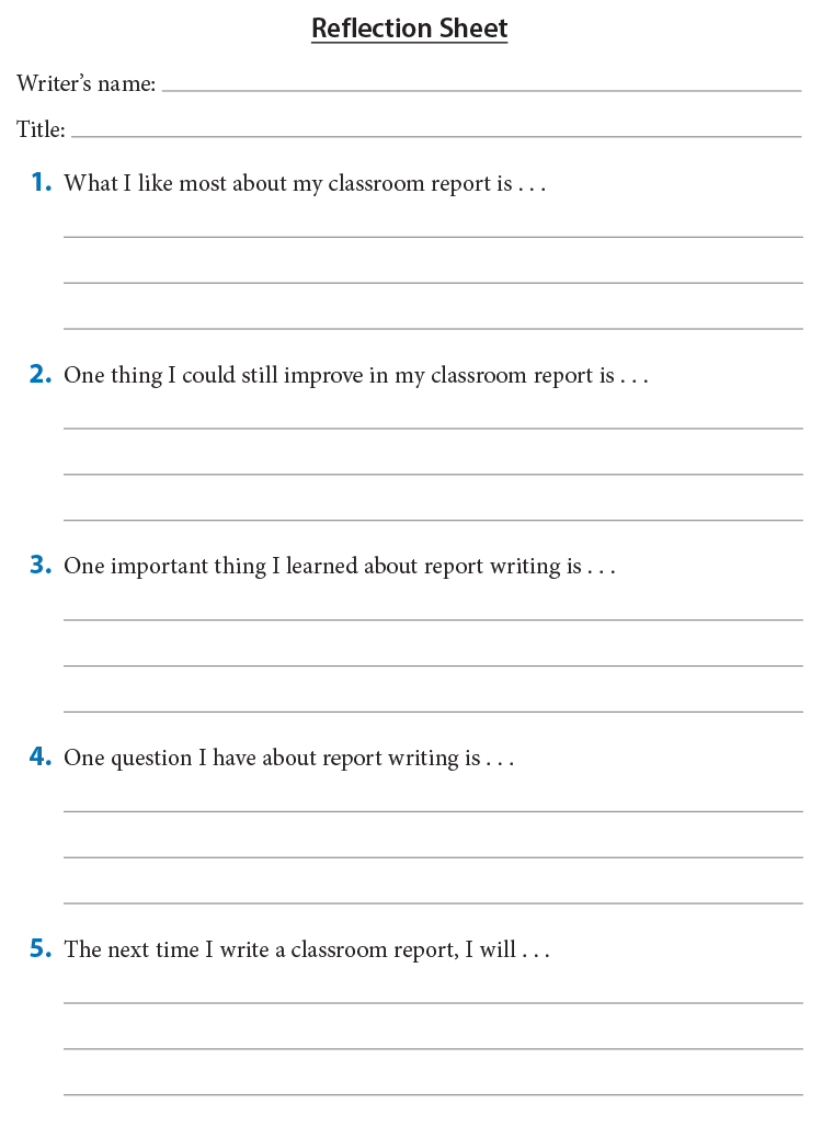 Reflection Sheet