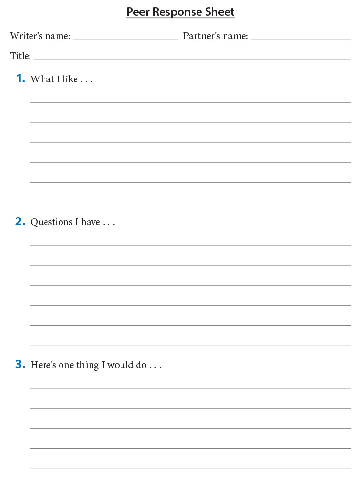 Peer Response Sheet