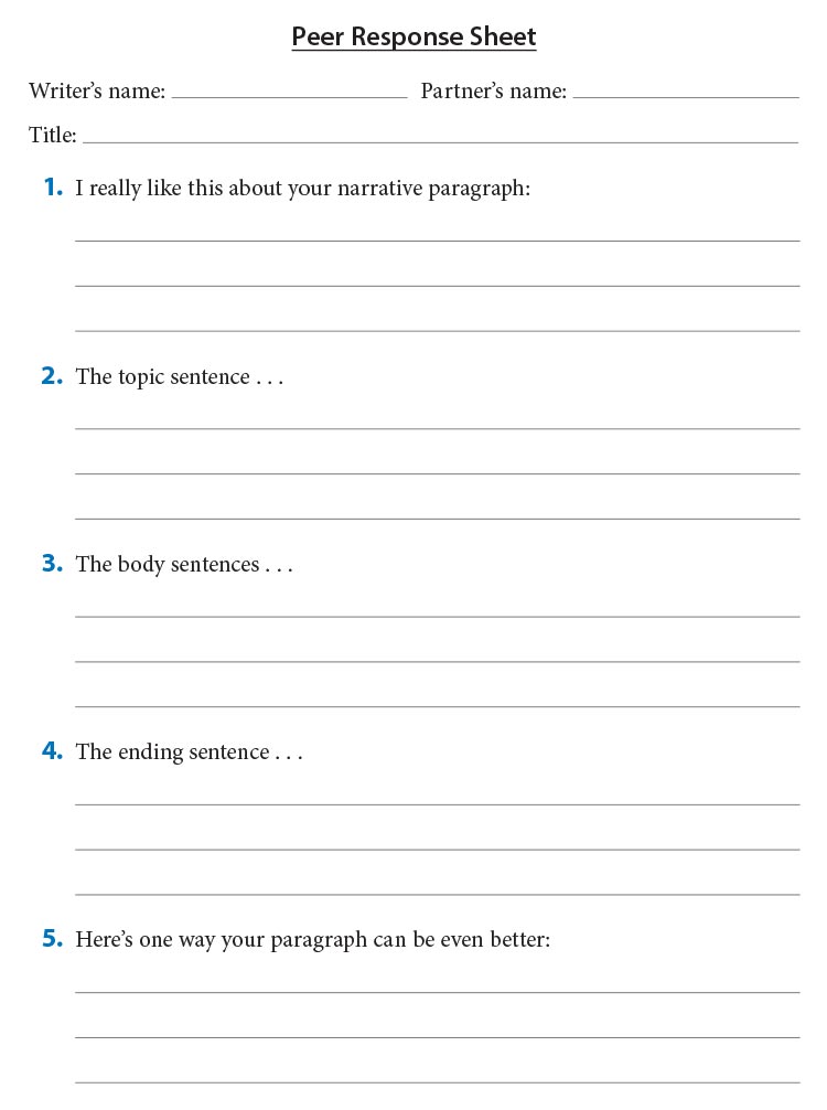Peer Response Sheet