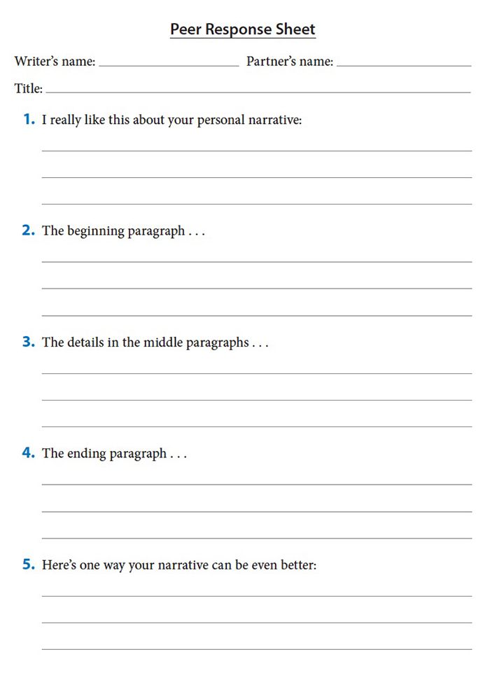 Peer Response Sheet