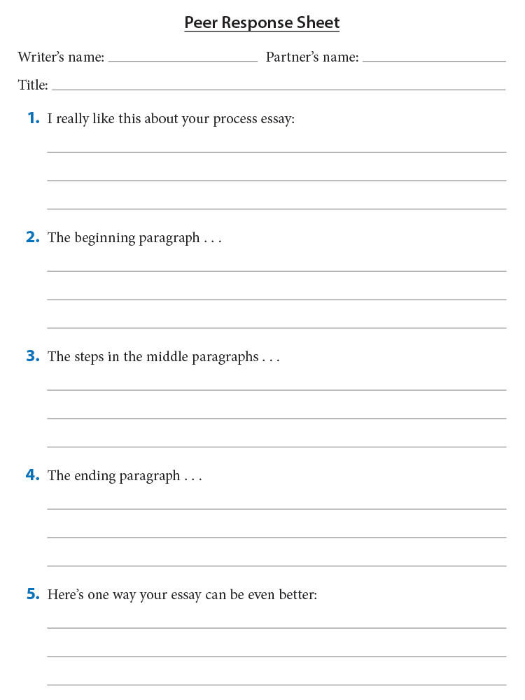 Peer Response Sheet